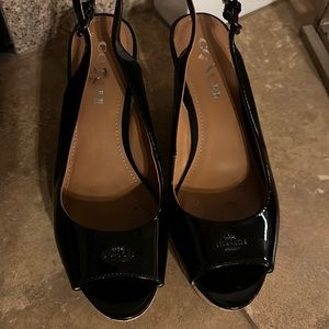 Coach wedges size 7 color black